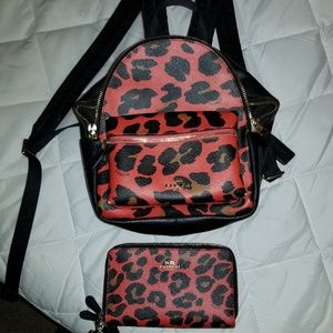 Coach mini backpack and matching wallet